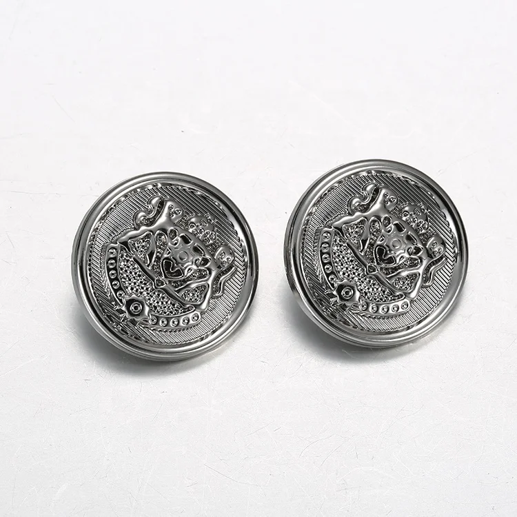 Custom Embossed Sewing Zinc Alloy Shank Buttons Metal Military Uniform Buttons