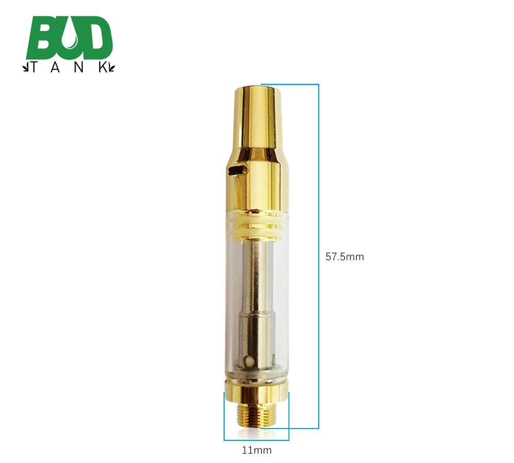 
Golden Cartridge 0.5/1.0ml Oil Tank Vaporizer Pen Refillable Custom Logo CBD Vape Pen Empty Cartridges 