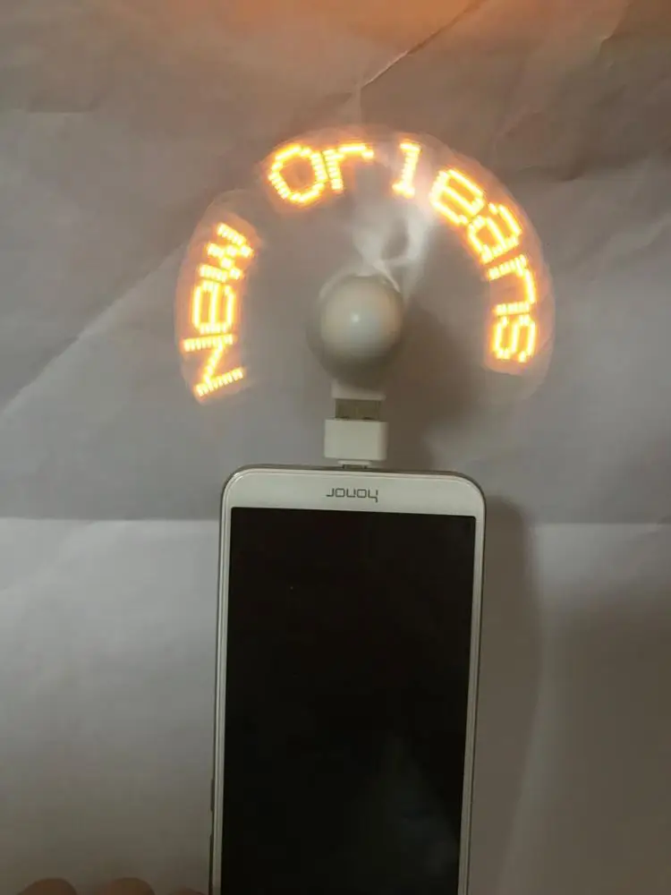 Custom usb led message phone fan for iphone android