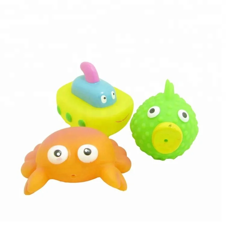 Резиновые животных детские набор игрушек для ванной виниловые игрушки производители рыбы Краб лодка для ванной игрушки для детей