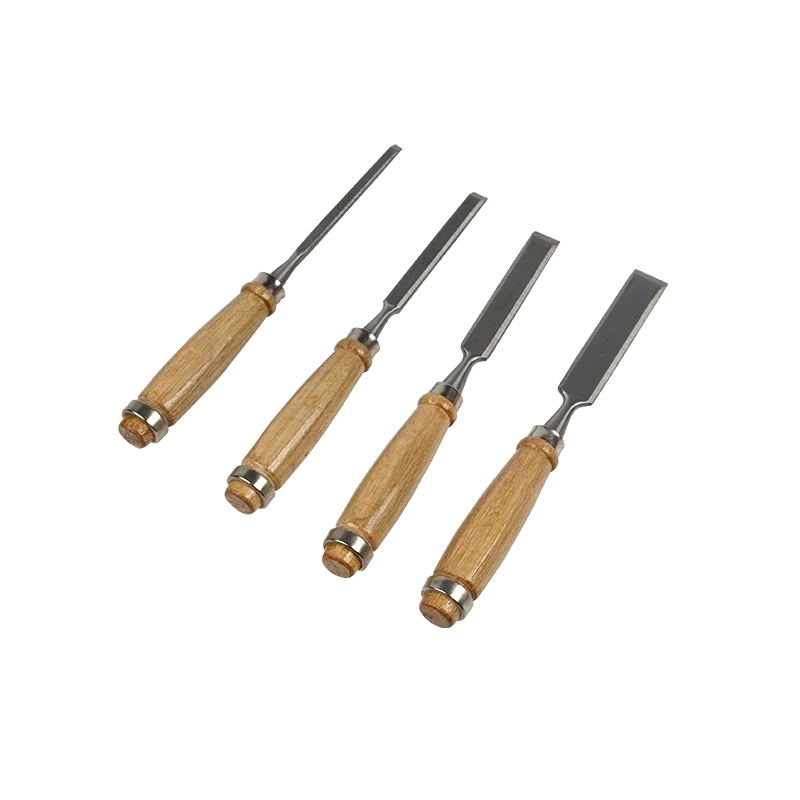 
4pcs CRV60 of four German-style woodworking wood handle firmer chisel 