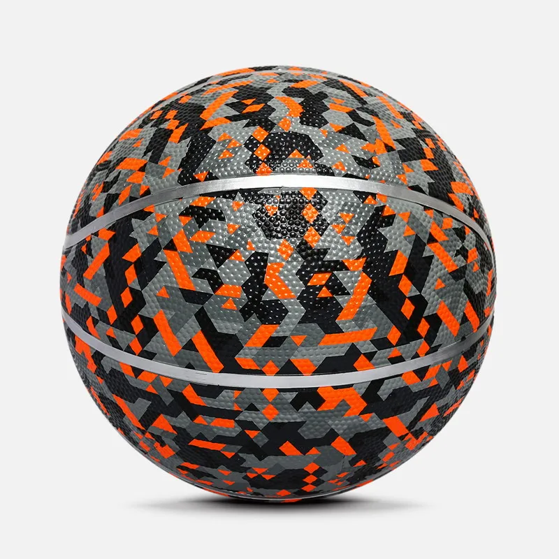 China Custom Logo Size 5 6 7 Vibrant Colorful Outdoor Sports Goods Rubber Basketball Ball In Bulk