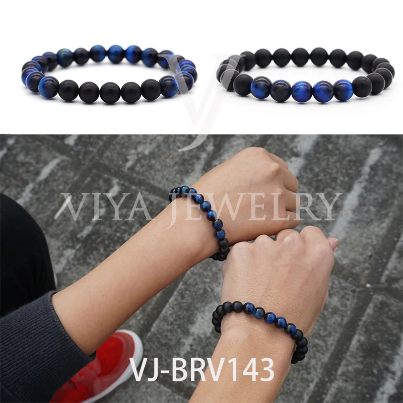 Wholesale 8mm Gemstone Friendship Beads Bracelet Elastic Adjustable Bracelet