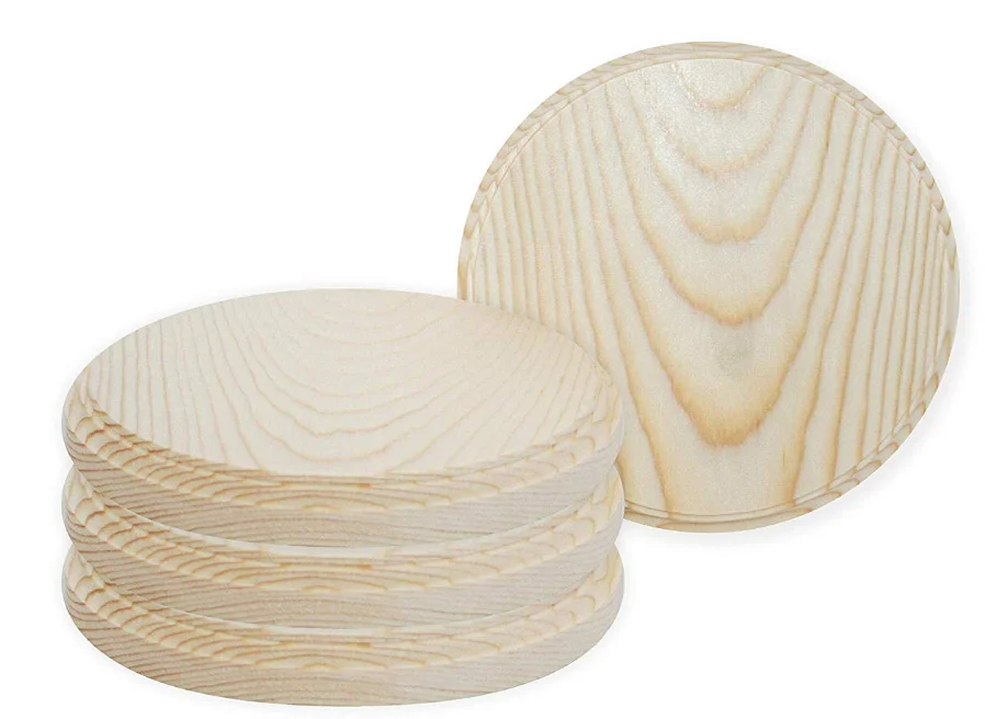 Unfinished Pine Wood Round Wooden Plaque / Multi-purpose Decorative Wooden Base