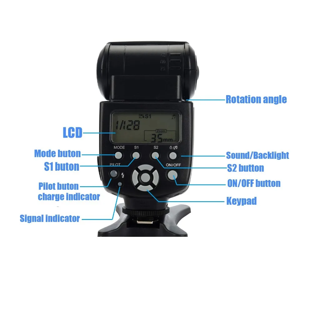 
Professional Flash Speedlight Flashlight for Canon Nikon Pentax Olympus Camera 