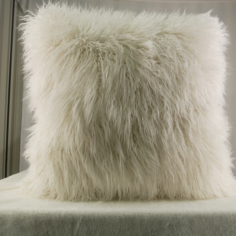 Белый плюшевый материал с длинным ворсом PV флисовая подушка