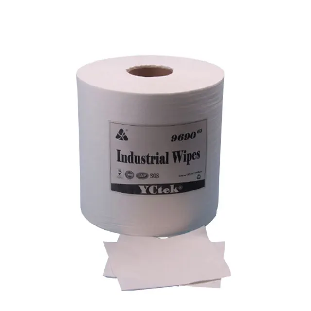 Spunlace Breathable Plain White Cellulose And Polyester Nonwoven Fabric Industry Wiper
