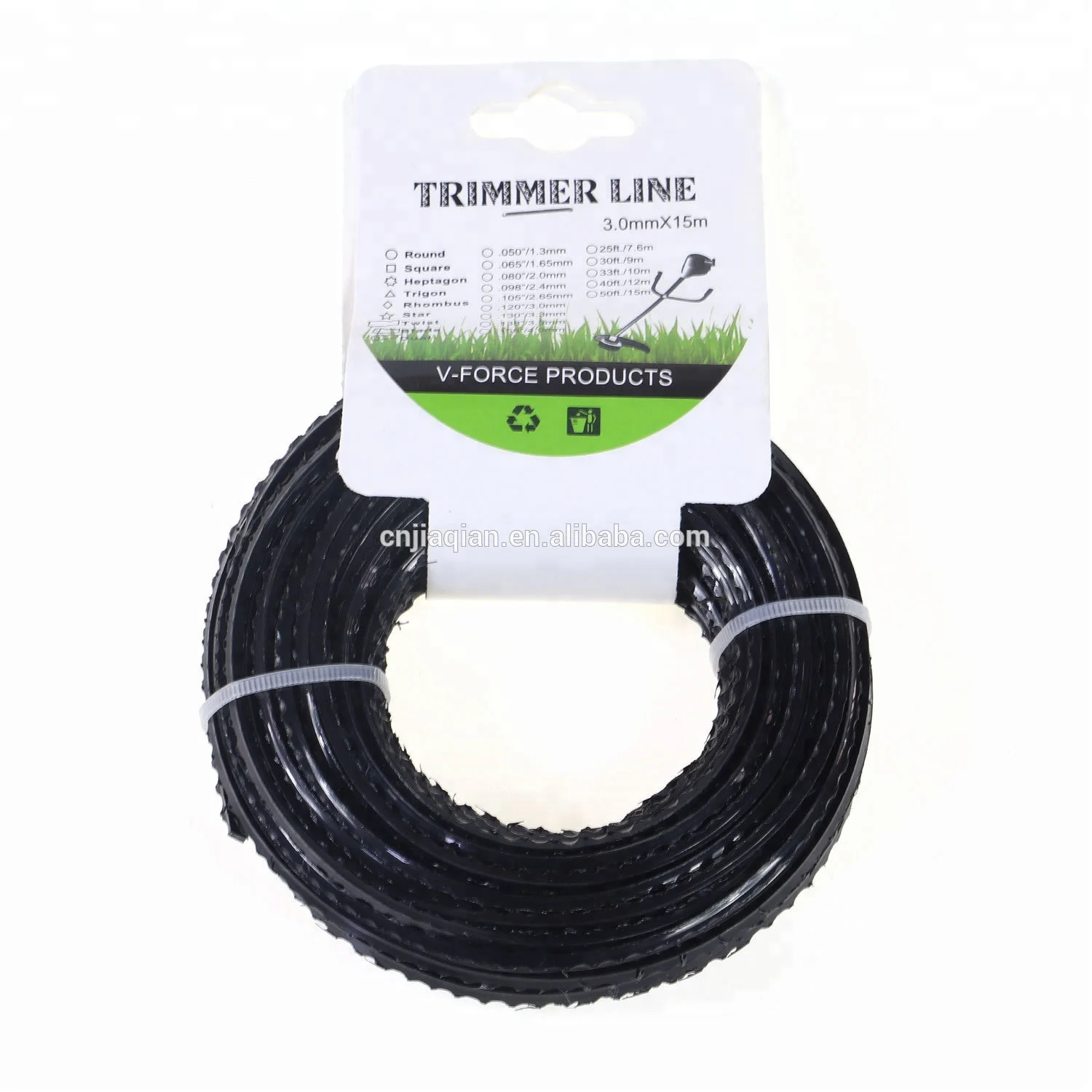 Yahu 100% Nylon 6 Card Head 15M 50ft Long Lasting And Low Noise Grass Edge Trimmer Line