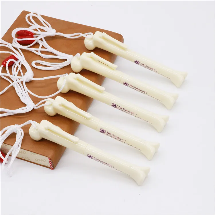 Creative Funny Bone Shape ballpoint pen with lanyard for Nurse Doctor Student