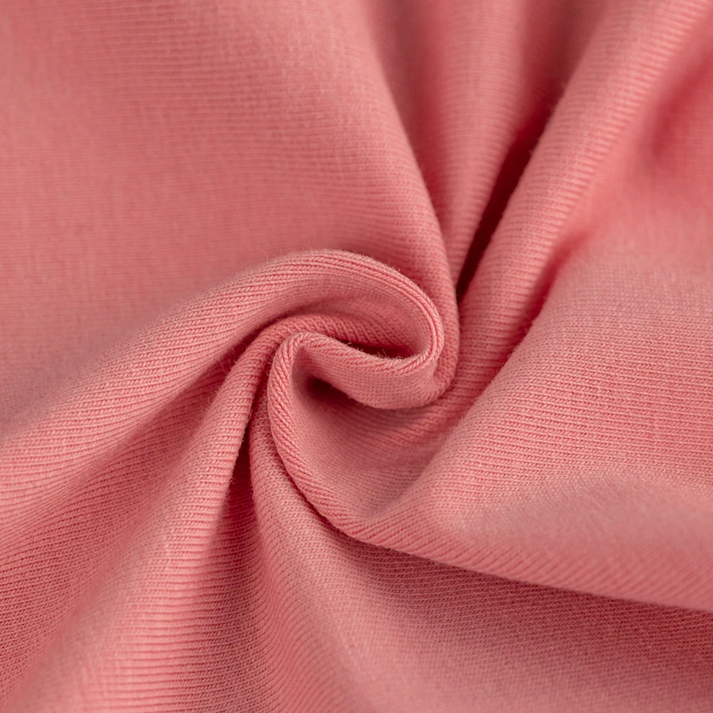 Super soft solid red knitted technics cotton lycra single jersey fabric