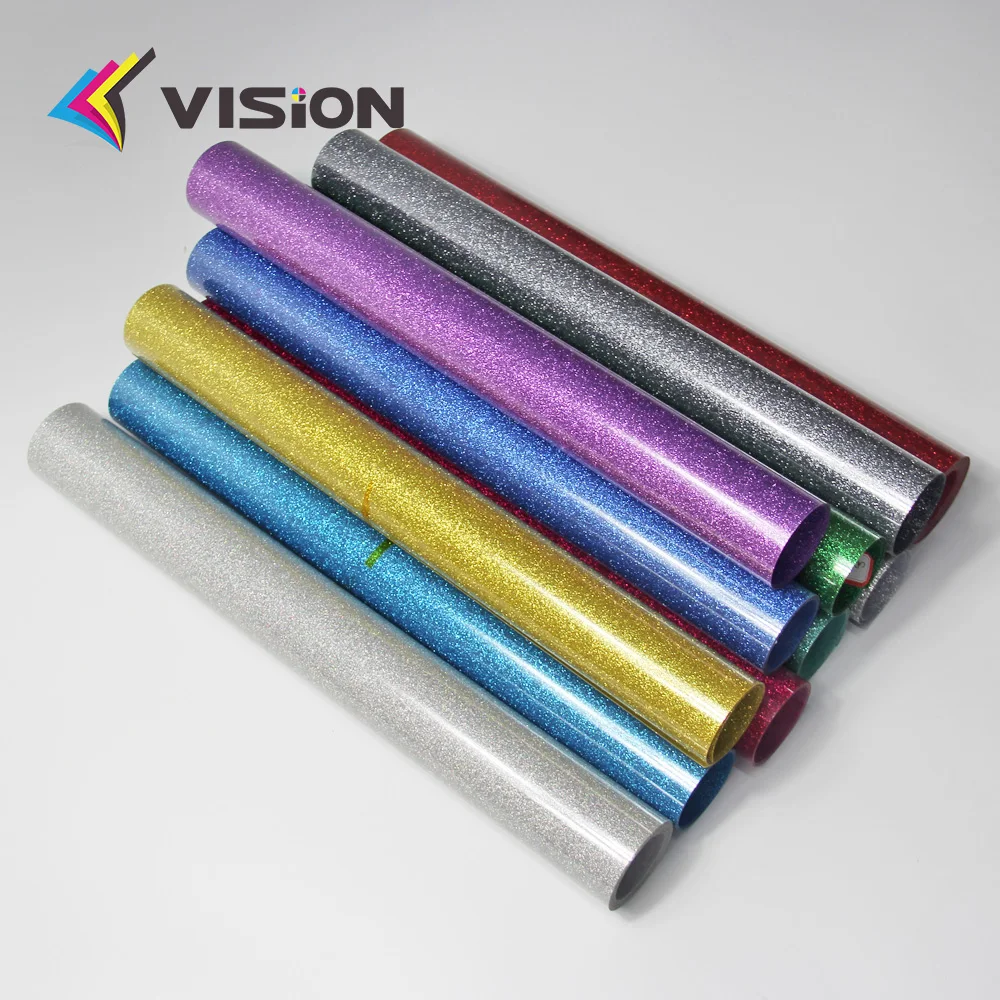 high quality rolls glitter sheets foil heat transfer vinyl for tshirt