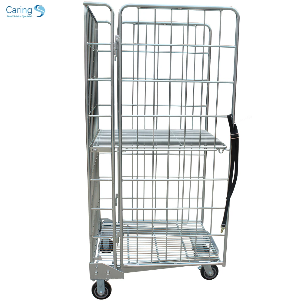 Cargo rolling mesh cage containers