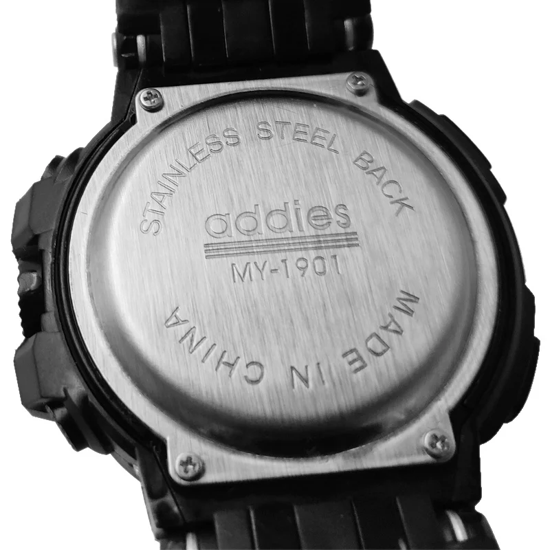 Addies 50M Waterproof LED Alarm Backlight Super Cool Watch Men Digital Sports Military Watch