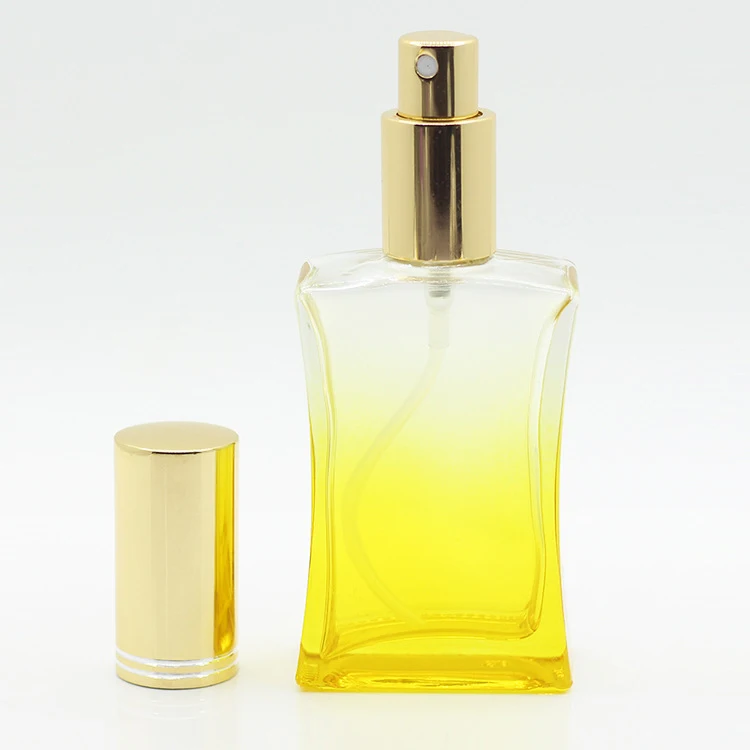 
Wholesale 50 ml 18mm screw neck glass gradient perfume bottle with gold cap 