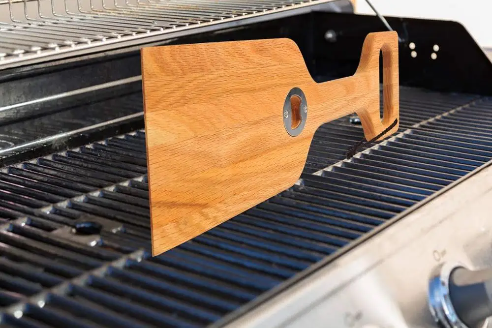 Деревянный гриль скребок из натурального дерева барбекю гриль скребок, древесно-безопасный скребок барбекю гриль очистки Tool-16inch