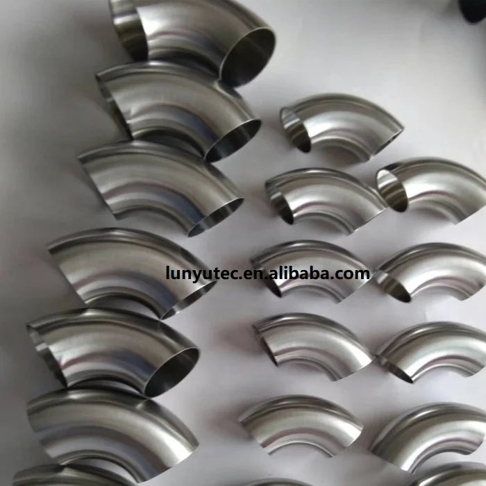 Stainless Steel Sanitary Welding Short Elbow Fittings For Food Industry 3A DIN SMS ISO