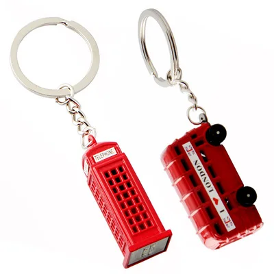 Red zinc alloy metal craft london souvenirs bus keychain