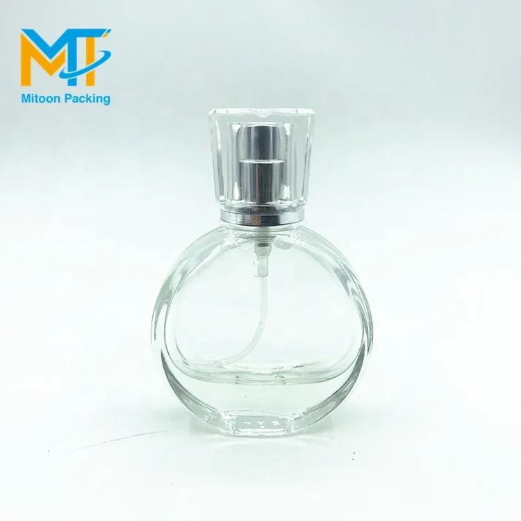 Cheap empty special design perfume bottle Cologne bottles 20ml Disc shaped perfume glass bottle