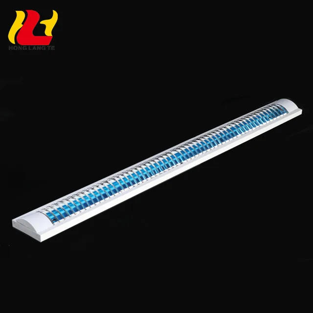 Industrial Suspended Perforated metal Batten Heat Resistant Replacement T8 T5 Fluorescent Tube Grille Reflector Light Fixture