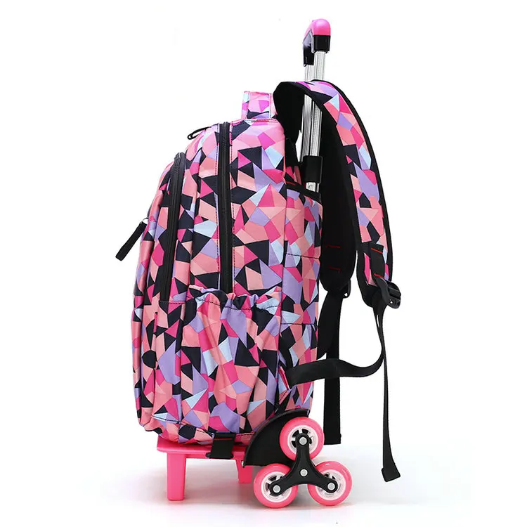 Lymech 2019 Wholesale Student The Trolly Trolley Back To School Backpack Bag With On 6 wheels For Kids Girls Boys Children