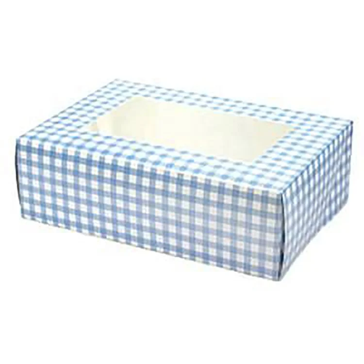 Custom design PET Window Food Grade Paper Gift Cup Cake Box