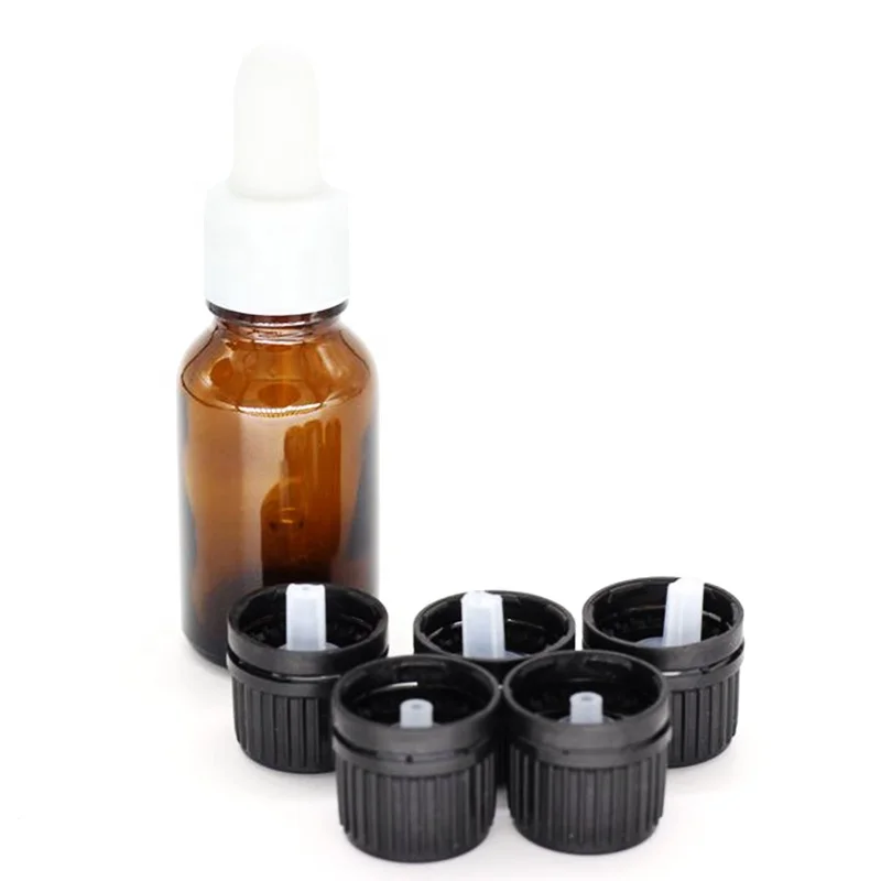 High quality amber essential oil dropper bottle glass 15 ml with tamper evident cap
