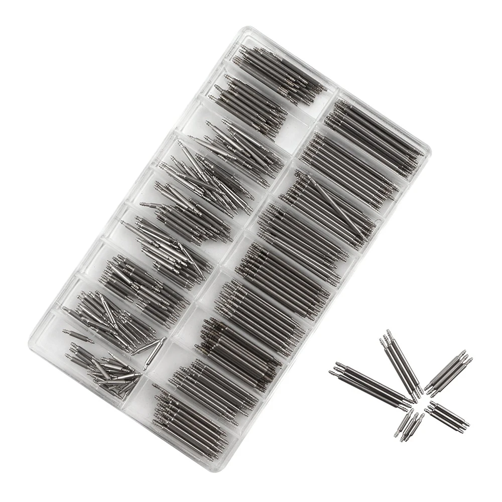 360 Pcs Stainless Steel Watch Band Spring Bars Strap Link Pins 8-25mm Watchmaker