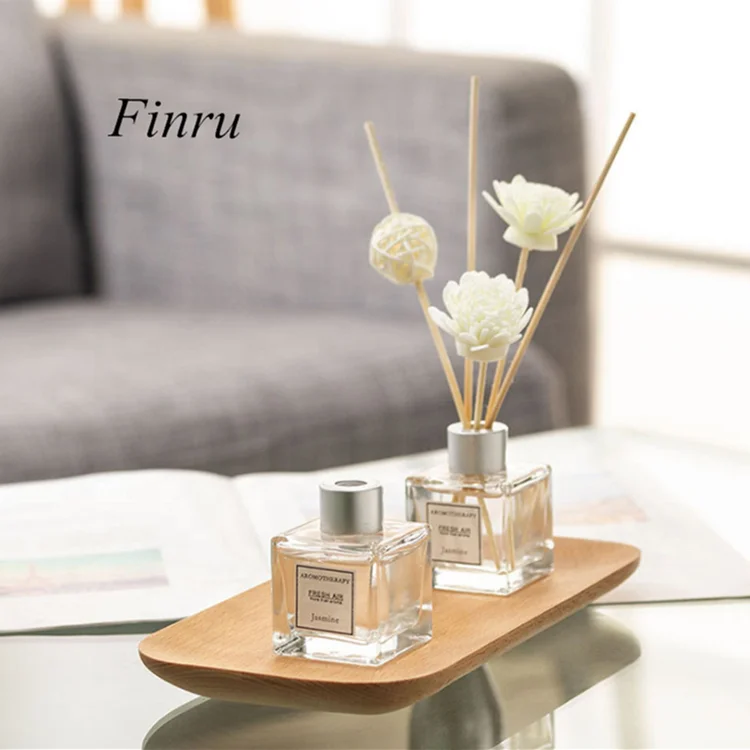 Glass Bottle With Rattan Sticks Fragrance Flower Decor Scented Ceramic Reed Diffuser