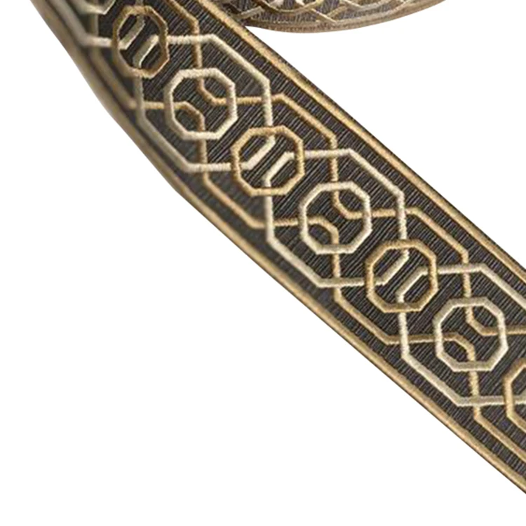 Оптовая продажа, пользовательская лазерная резка, Золотое кружево Zari для домашней отделки дивана и подушки