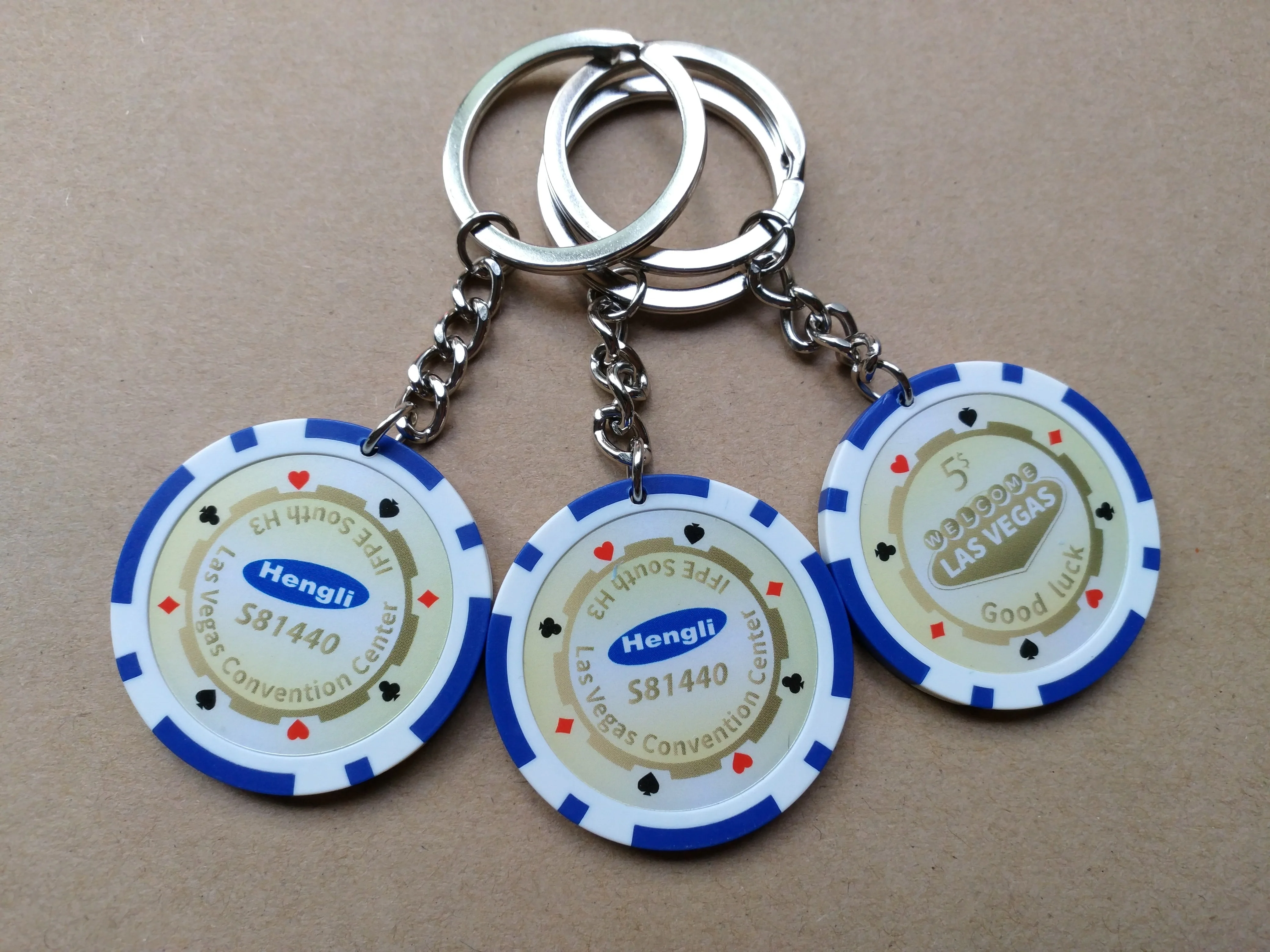 Custom souvenir poker Keychains for promotion or poker tour