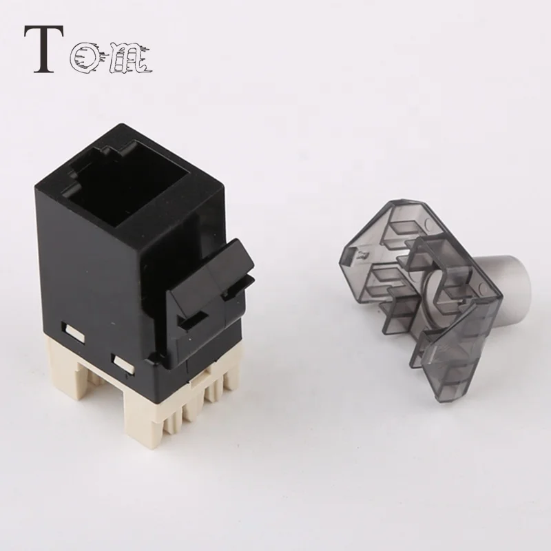 TOM-KJ-5-6  RJ45 CAT6 Keystone Jack 180 degree UTP Connection with dust cover