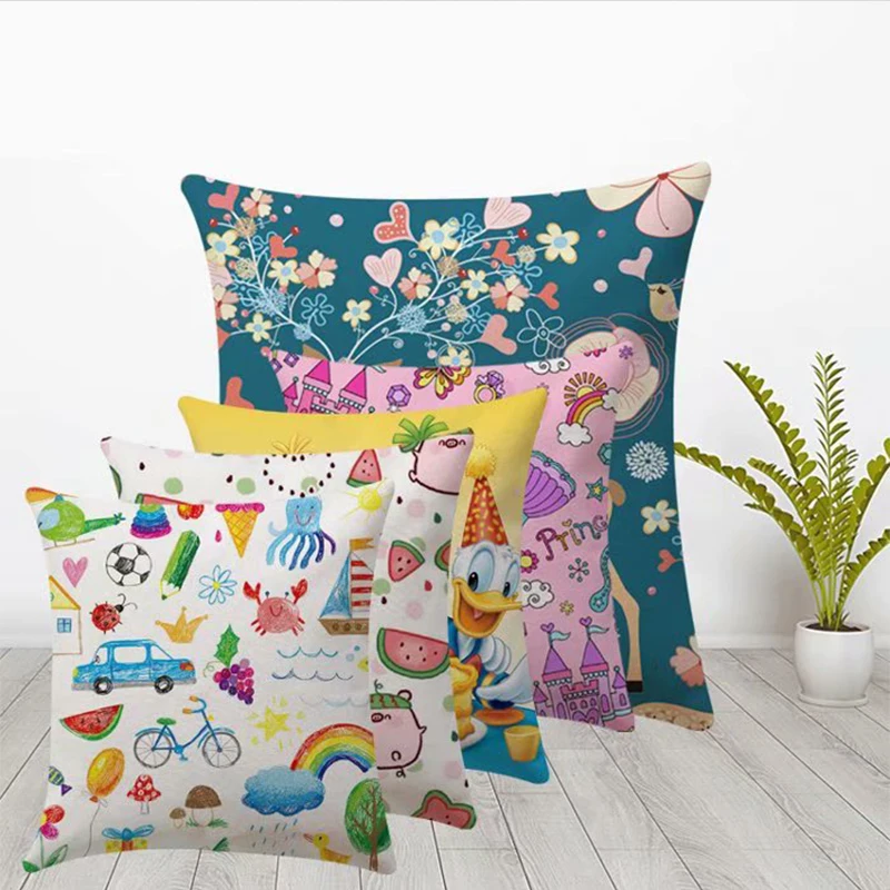 High quality Blank sublimation square shape linen pillow cover 40*40cm Diy printing pillow case