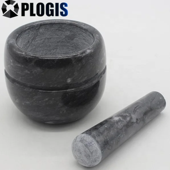 Stone marble & granite mortar and pestle set for grinding food