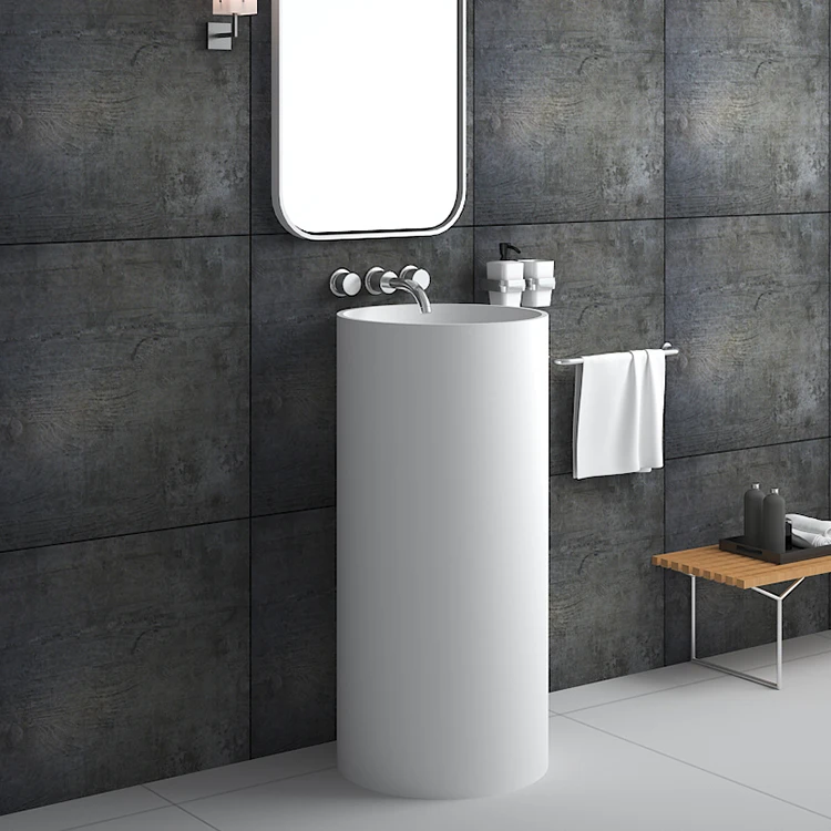 Bs-8514 Modern Shape Free Standing White Hand Sink New Design Wash Basin With Stand