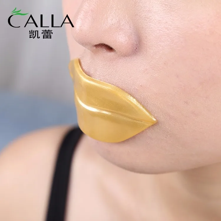  Увлажняющая питательная Корейская маска для губ 24k nano pure gold с коллагеном от