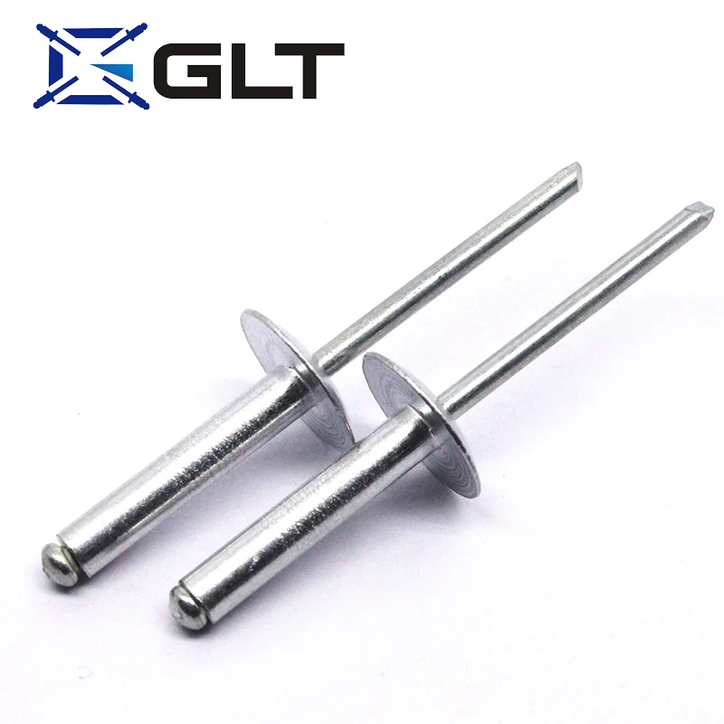 Large Flange Aluminum Blind Rivet Self-Plugging Open End Decorating Fastener Nails Pop Rivets Core Pulling Rivets