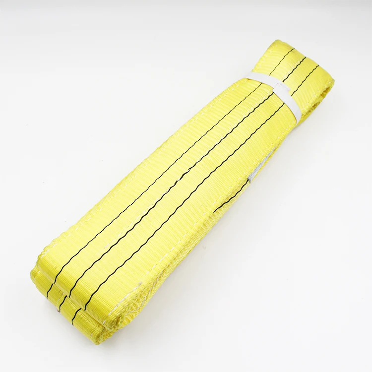 
8mm Width 3T Yellow Polyester Safe Lift Webbing Sling With Flat Or Becket Eyes 