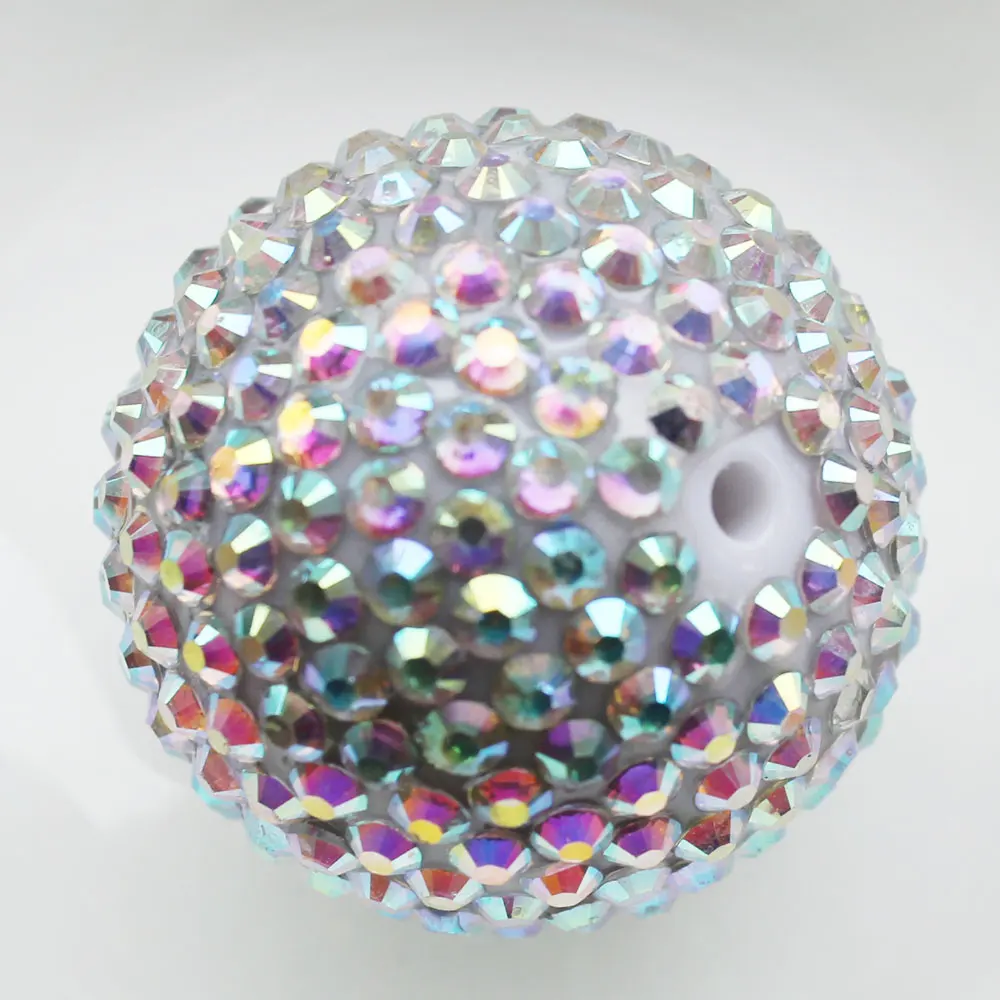 30MM Acrylic Rhinestone Beads Chunky Round Beads Shiny Bling Gumball Beads AB Finish