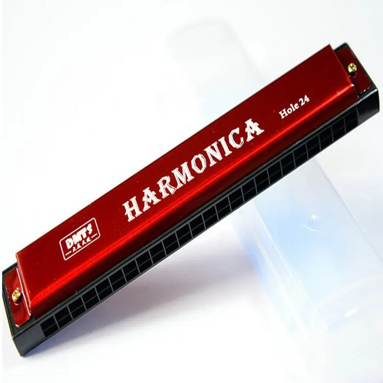 
Factory direct sale musical instrument kids Metal chromatic harmonica 24 hole 