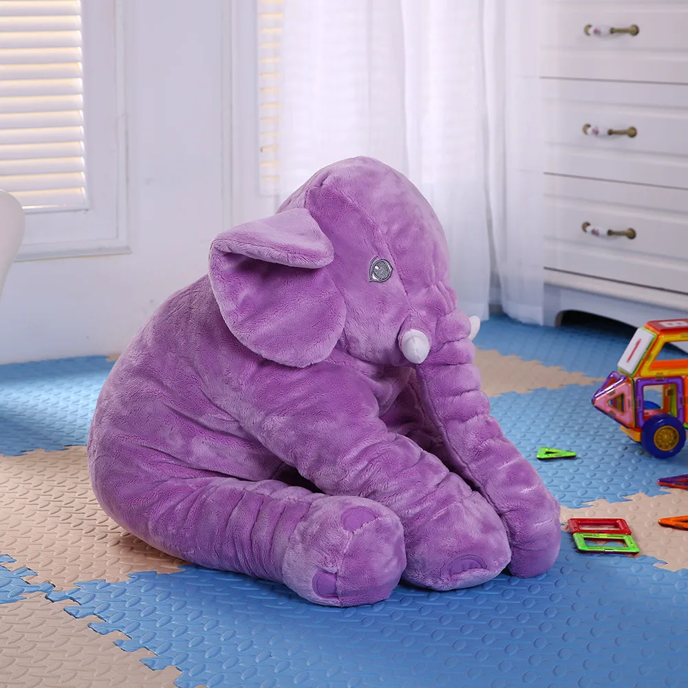 
40cm 60cm Super Soft Elephant Plush Pillow Cute Stuffed Elephant Pillow Baby Sleep Toys 