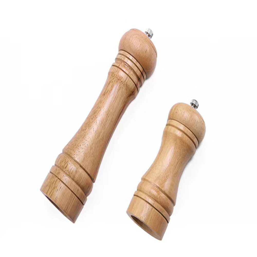 
6 Inch High Quality Wholesale Manual Original Wood Salt And Pepper Mill Grinder Set 