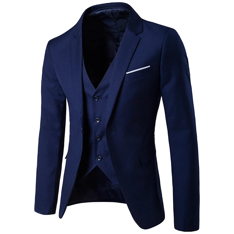 Fashion 9 Colors Formal Wear 3piece (blazer+pants+vest)Slim Fit Business Best Man Wedding Groom Blazer Suit