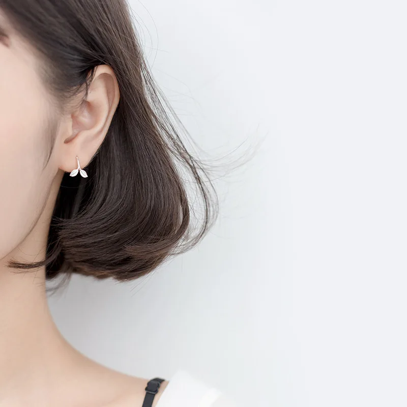 2019 New Fashion Jewelry 925 Sterling Silver Leaves Drop Earrings For Women And Girls Gift Jewelry