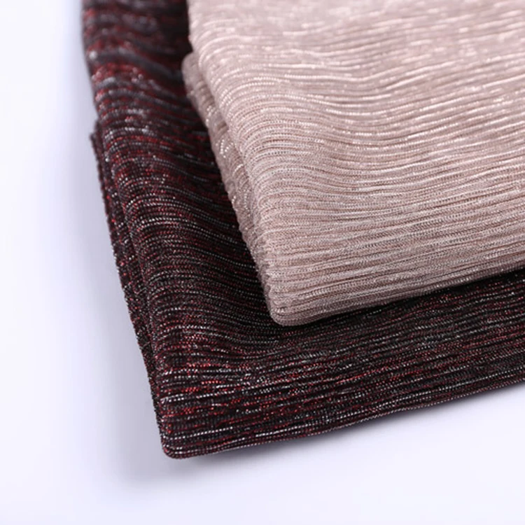 
Metallic Crushed Knitted Fabric for dress 