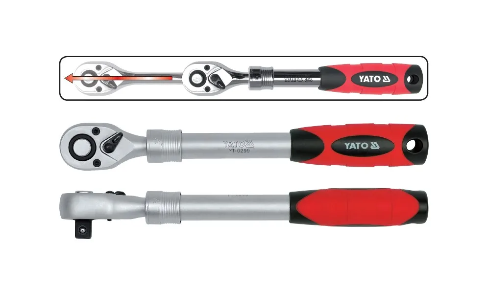 Выдвижная Гибкая матовая рукоятка с храповым механизмом YATO 1/2 дюйма 72T CRV 6135