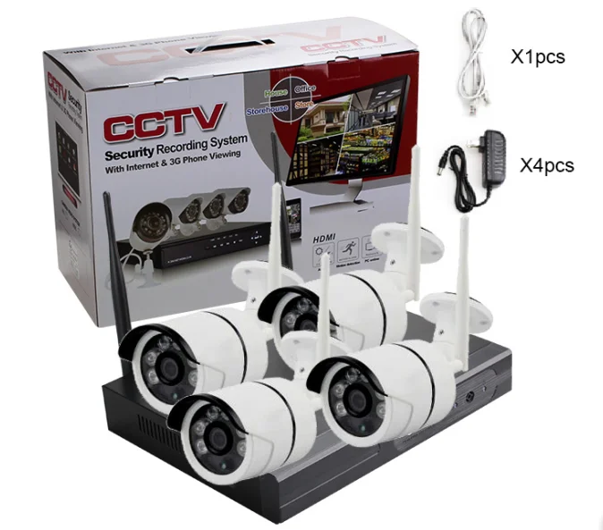 4CH 1.3MP беспроводной cctv системы IP камера NVR комплект Wi Fi пуля камера для домашней безопасности 960 P