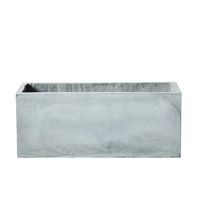 Прямоугольный цветочный горшок из цемента