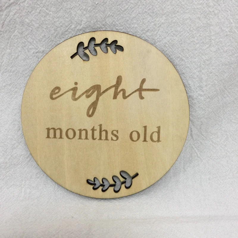 set of 15 pcs Engraved wooden monthly milestone card plaques