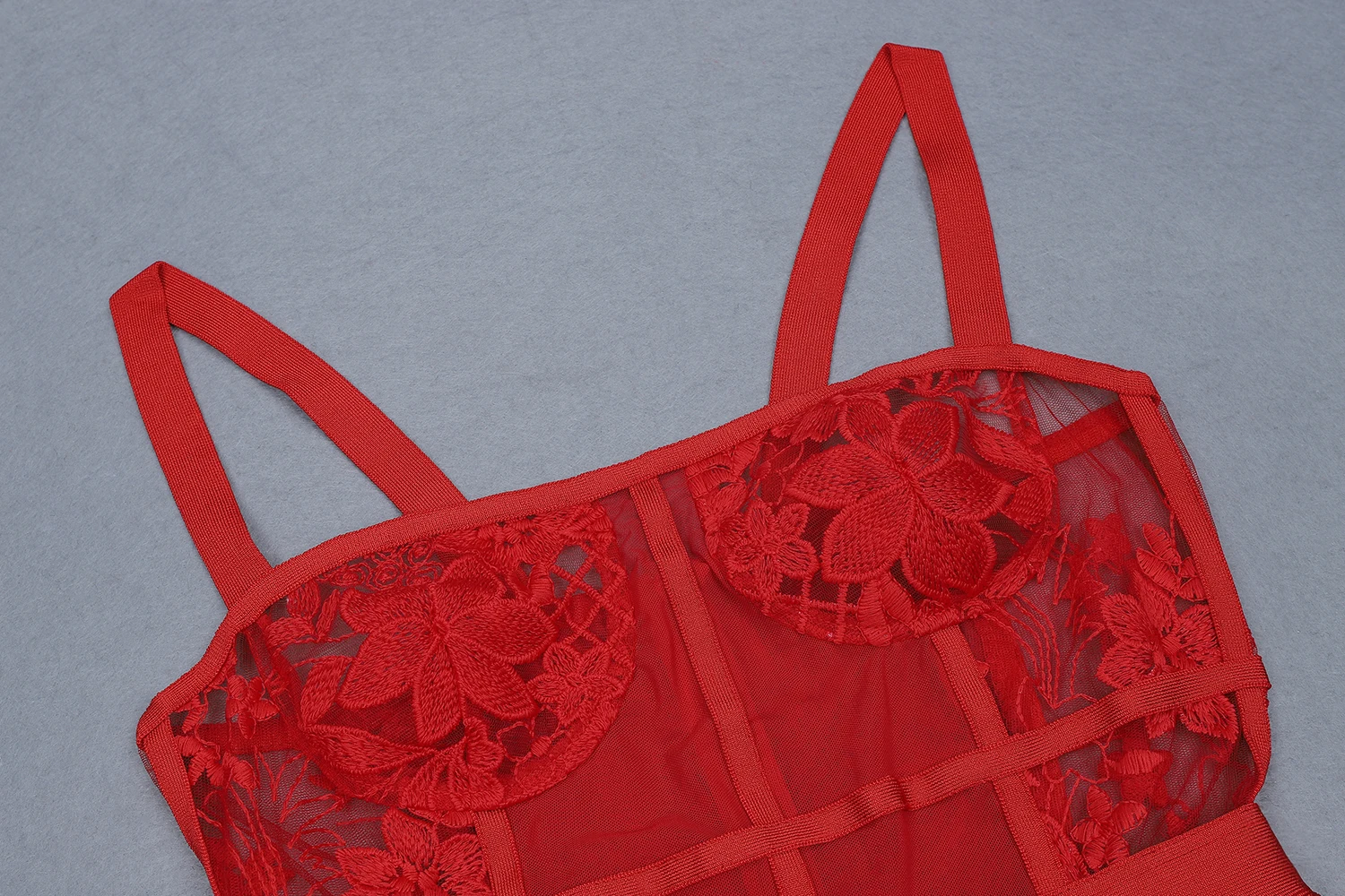 Lace Bandage Dress Red Casual Dresses Sleeveless Fashion Evening Rayon Floral Backless Celebrity Elegant Summer Chinese Style