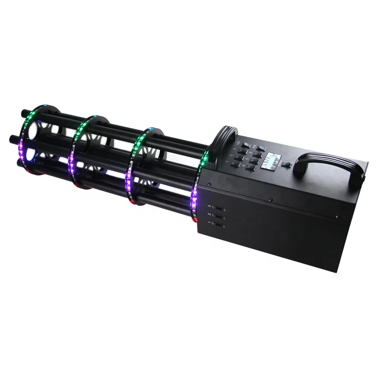 Hand hold electric confetti shooter rechargeable 6 heads shots with colorful led light